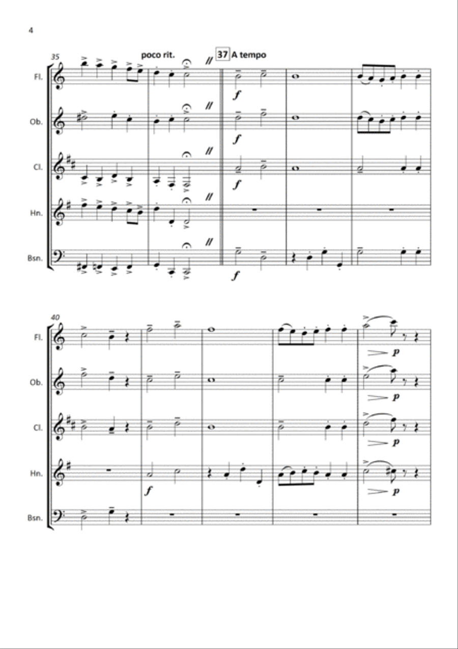 Matrosenlied ('Sailor's Song') Woodwind Quintet scores gallery preview page 4
