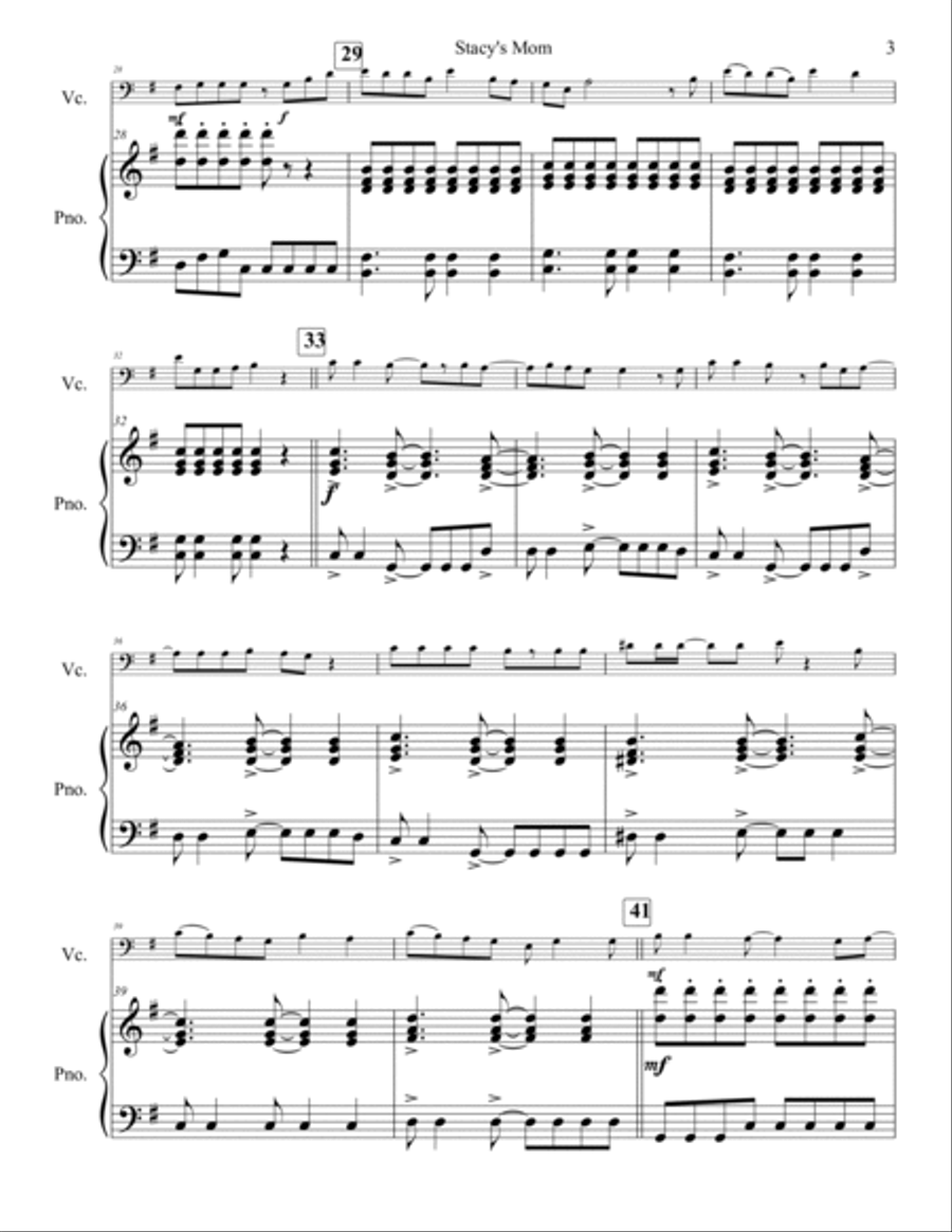 Stacy's Mom Piano scores gallery preview page 4