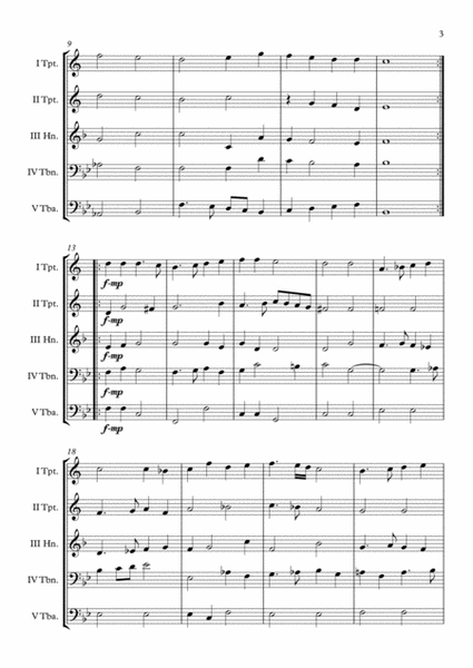 The Honie-Suckle PGA 60 (Anthony Holborne) Brass Quintet arr. Adrian Wagner image number null