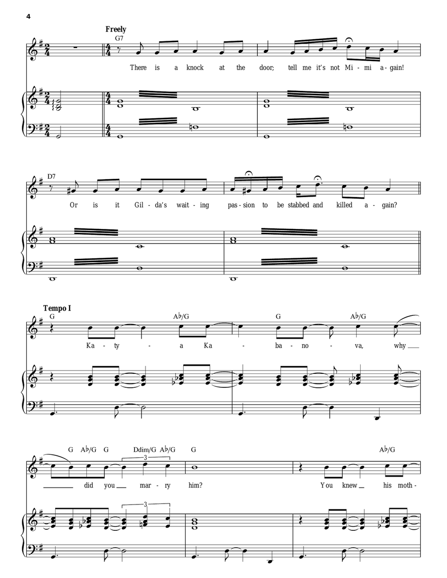 Damned Ladies Piano, Vocal scores gallery preview page 4