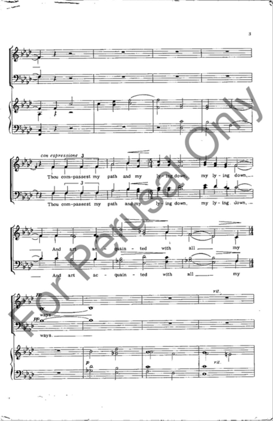 O Lord, Thou Has Searched Me Out 4-Part scores gallery preview page 3