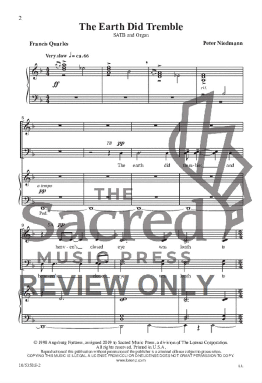 The Earth Did Tremble 4-Part scores gallery preview page 2