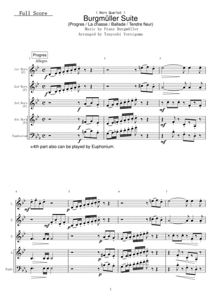 <Horn Quartet> Burgmüller Suite image number null
