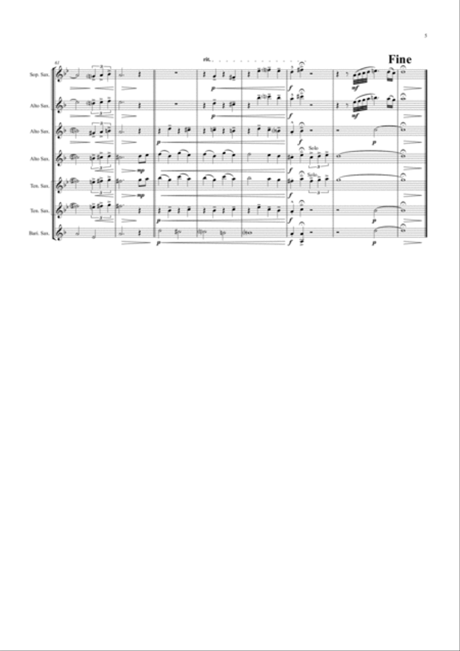 Michelle Saxophone Quintet scores gallery preview page 5