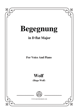 Book cover for Wolf-Begegnung in D flat Major,for Voice and Piano