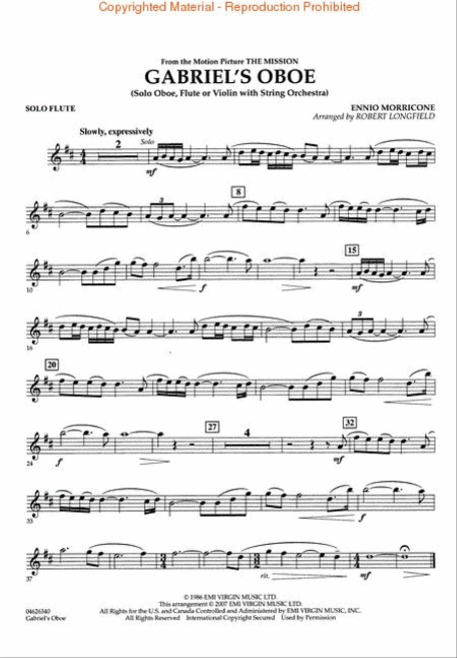 Gabriel's Oboe (from The Mission) String Orchestra scores gallery preview page 4