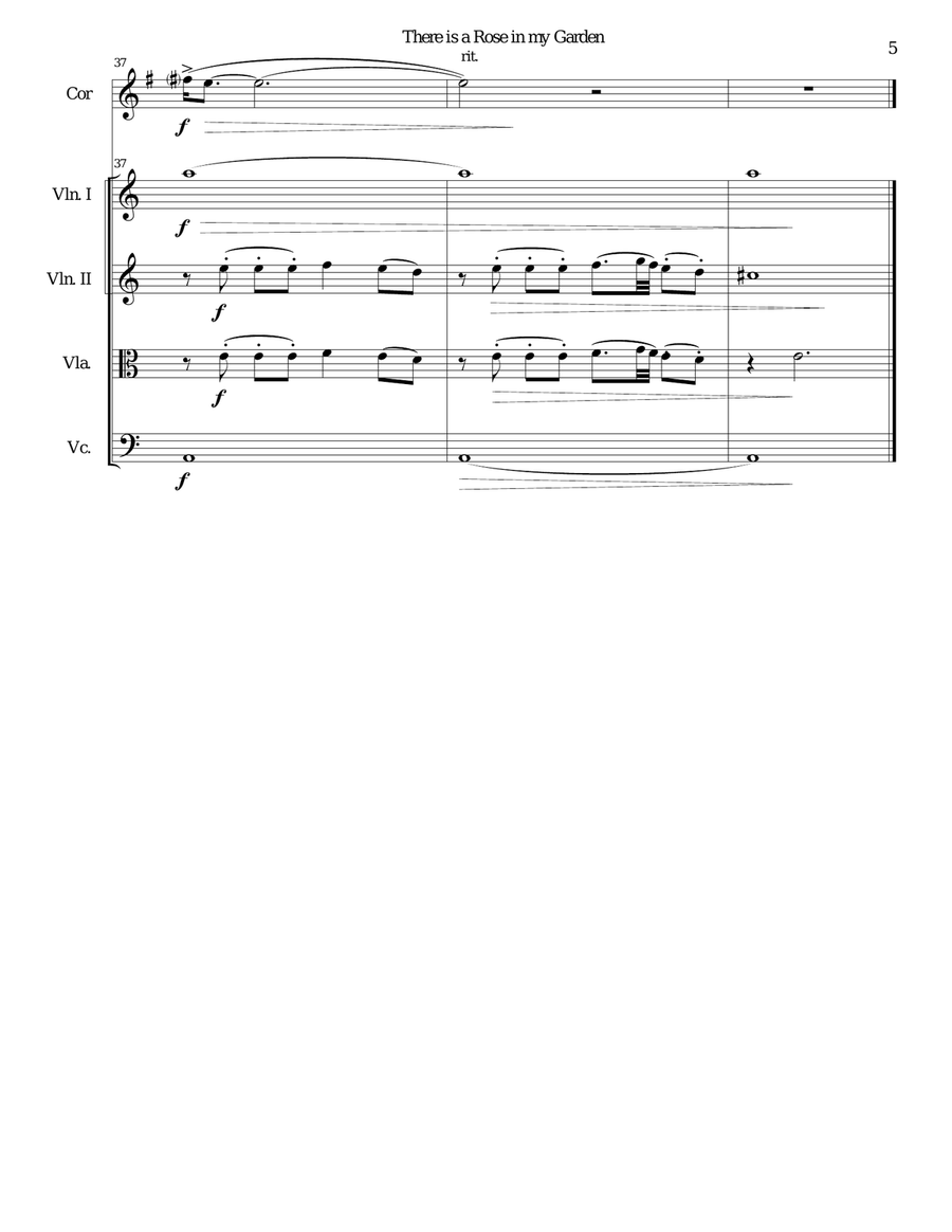 There is a Rose in my Garden for cor anglais and strings Chamber Orchestra scores gallery preview page 5