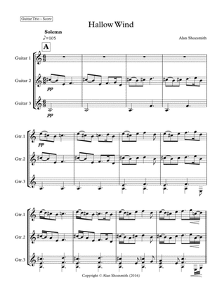 Book cover for Hallow Wind - Guitar Trio (score & parts)