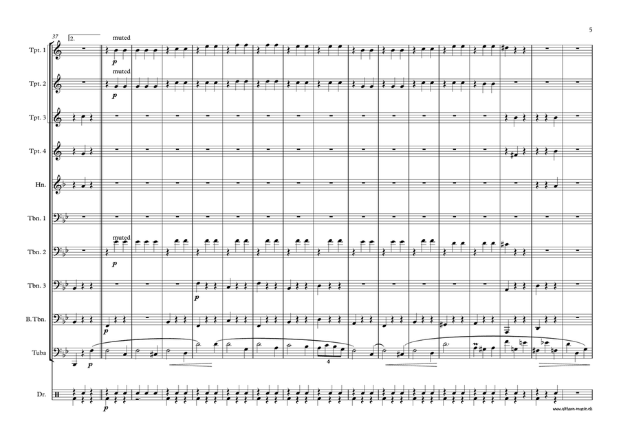 Minute Waltz for Tuba and Brass Choir Brass Ensemble scores gallery preview page 6
