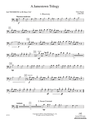 A Jamestown Trilogy: (wp) 2nd B-flat Trombone B.C.
