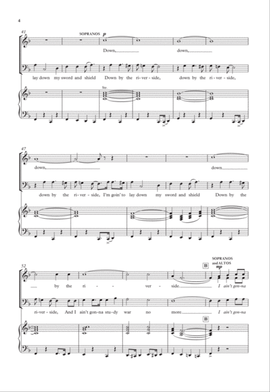 Down by the riverside 4-Part scores gallery preview page 4