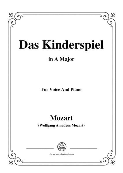 Mozart-Das kinderspiel,in A Major,for Voice and Piano image number null