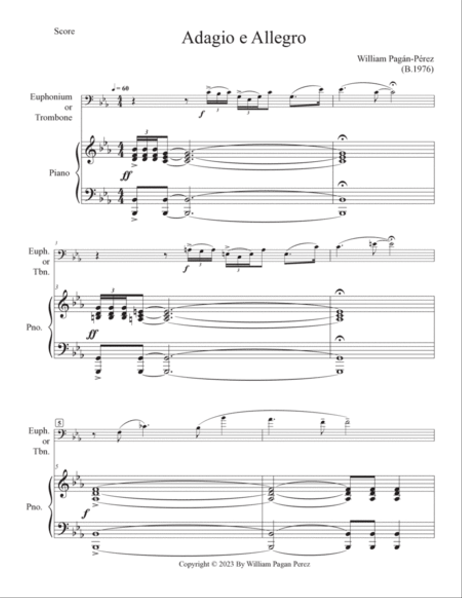 Adagio e Allegro Adagio e Allegro Euphonium scores gallery preview page 2