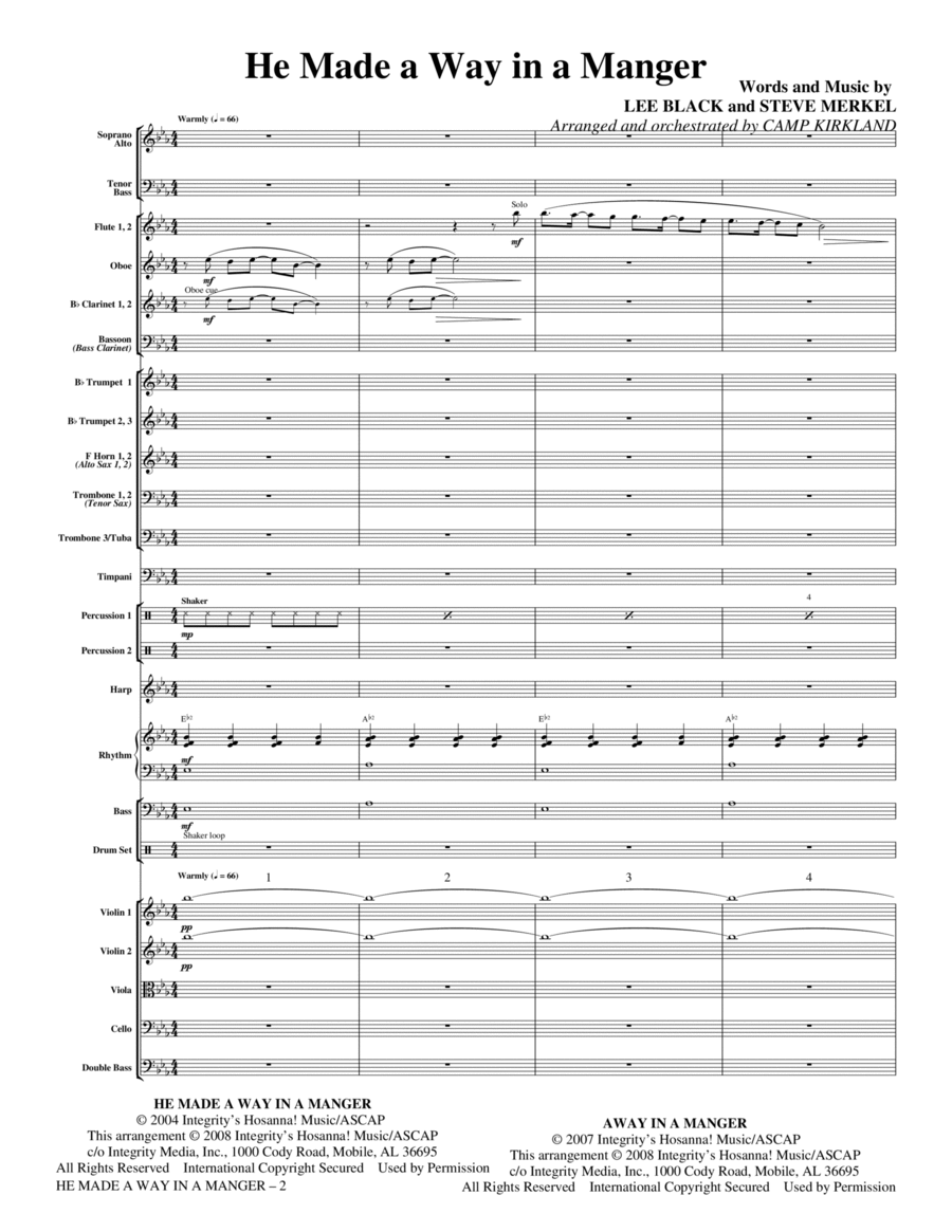 He Made A Way In A Manger - Full Score Choir scores gallery preview page 1