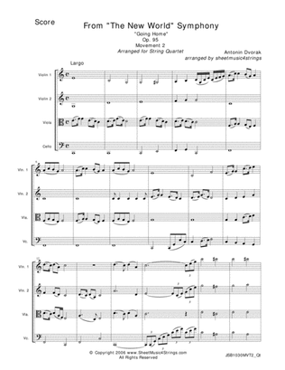 Dvorak, A. - "Going Home" for String Quartet