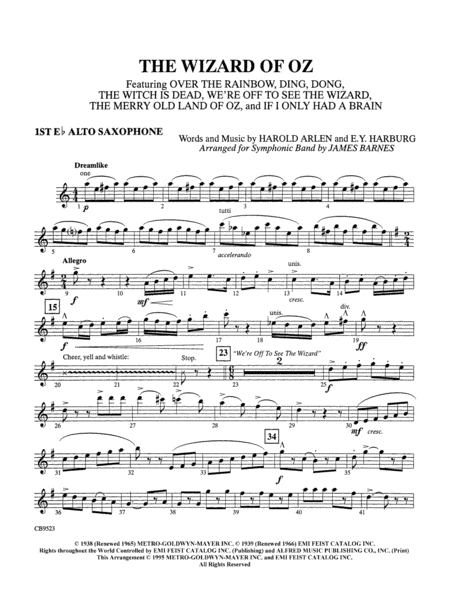 The Wizard of Oz (Medley): E-flat Alto Saxophone