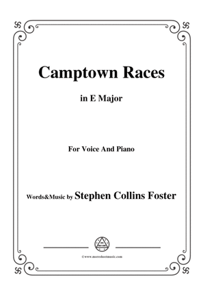 Book cover for Stephen Collins Foster-Camptown Races,in E Major,for Voice&Piano