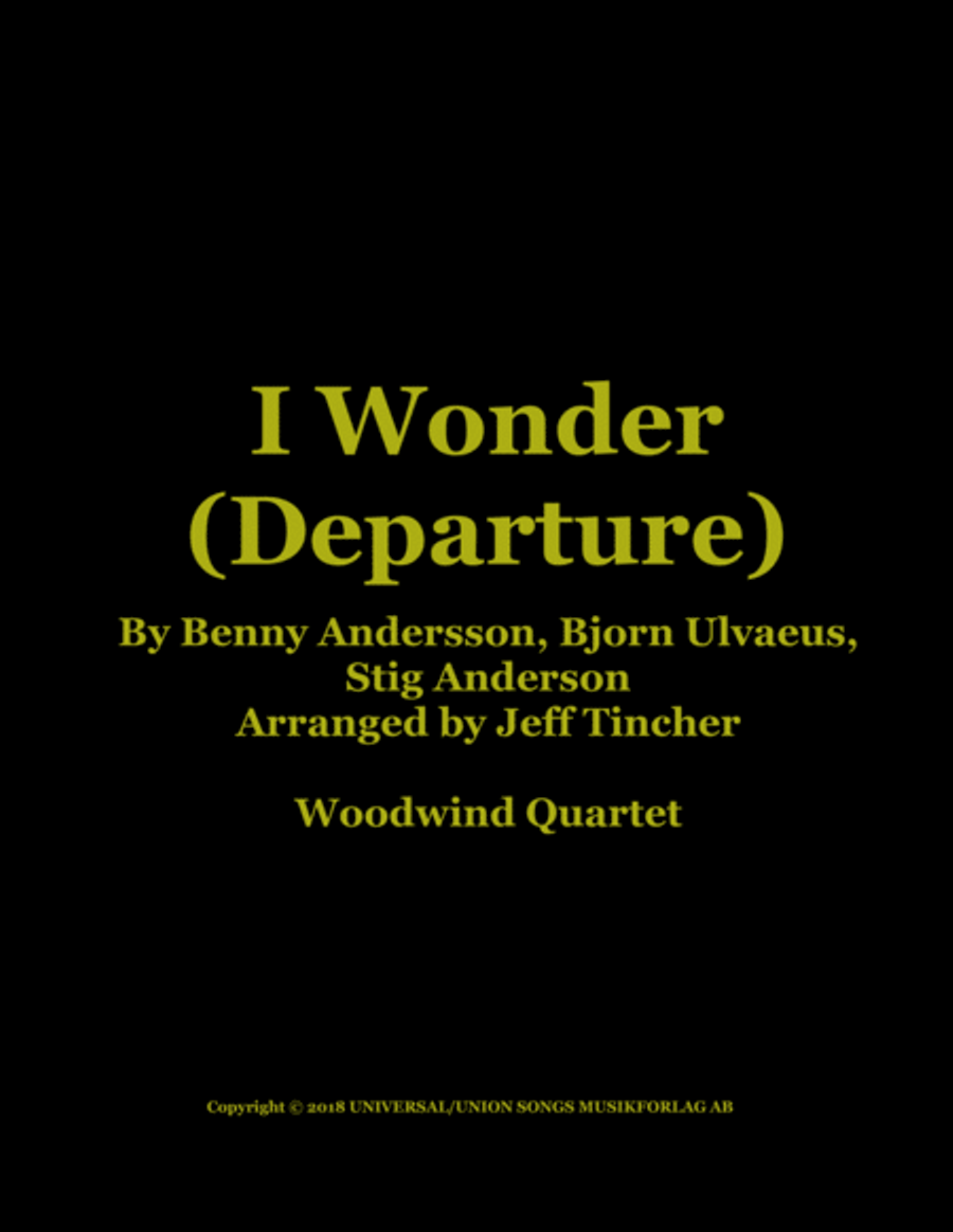 I Wonder (departure) Woodwind Quartet scores gallery preview page 1