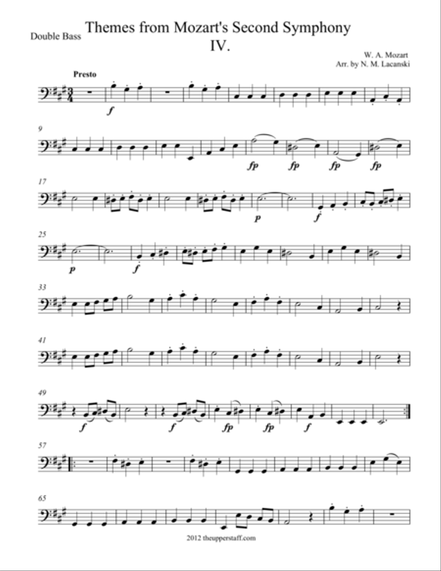 Book cover for Themes from Mozart's Second Symphony Fourth Movement
