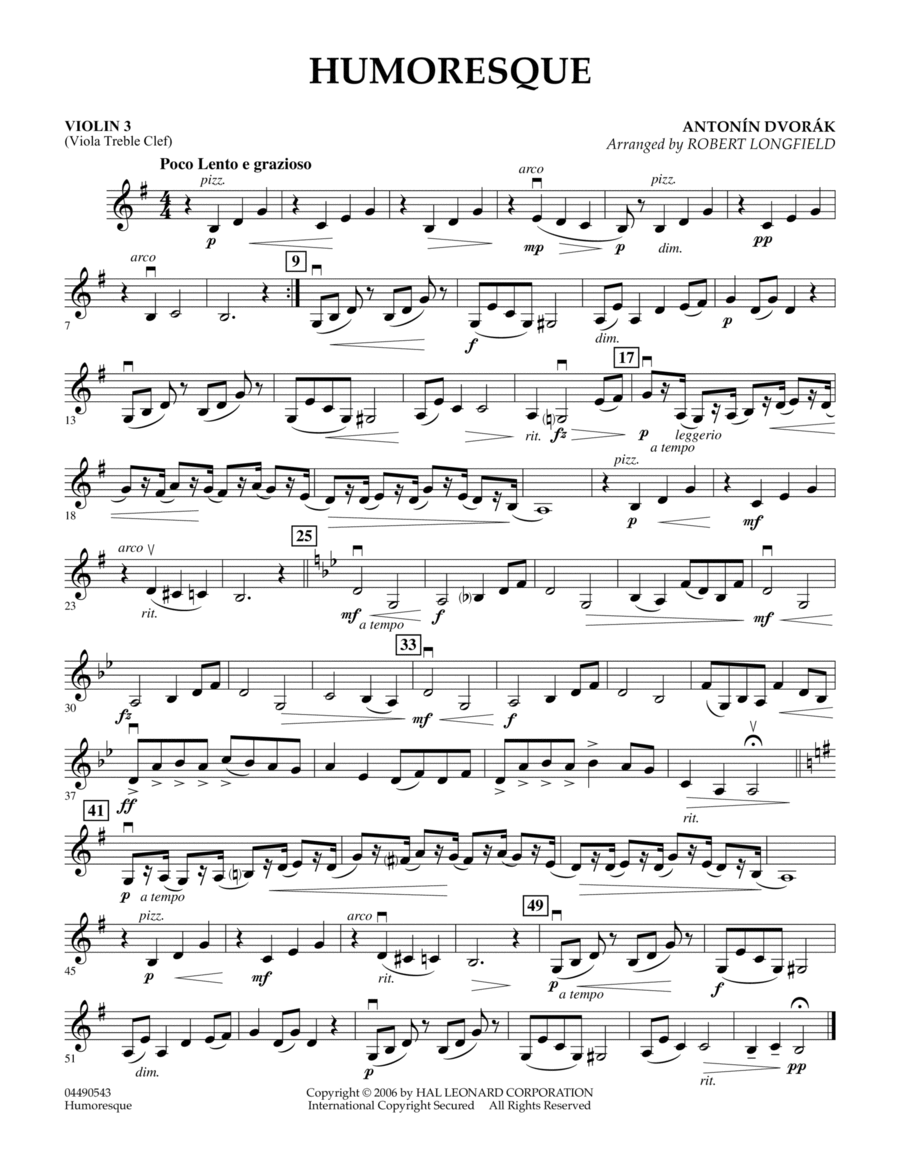 Humoresque - Violin 3 (Viola T.C.)