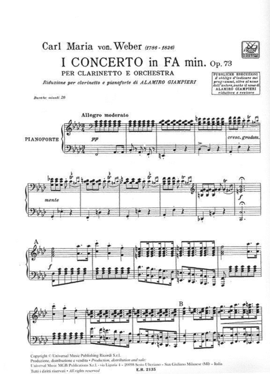 Concerto n. 1 in Fa min. Op. 73