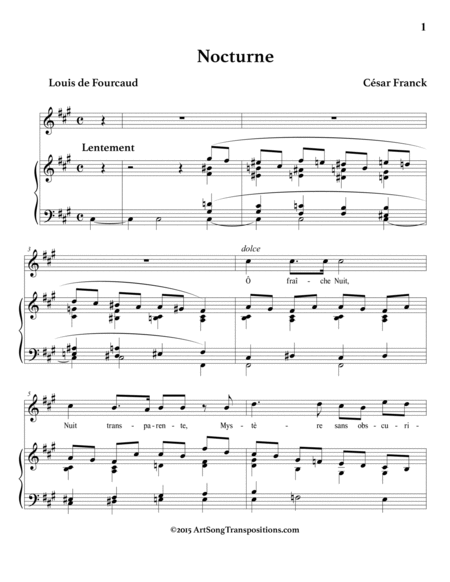 FRANCK: Nocturne (transposed to F-sharp minor)