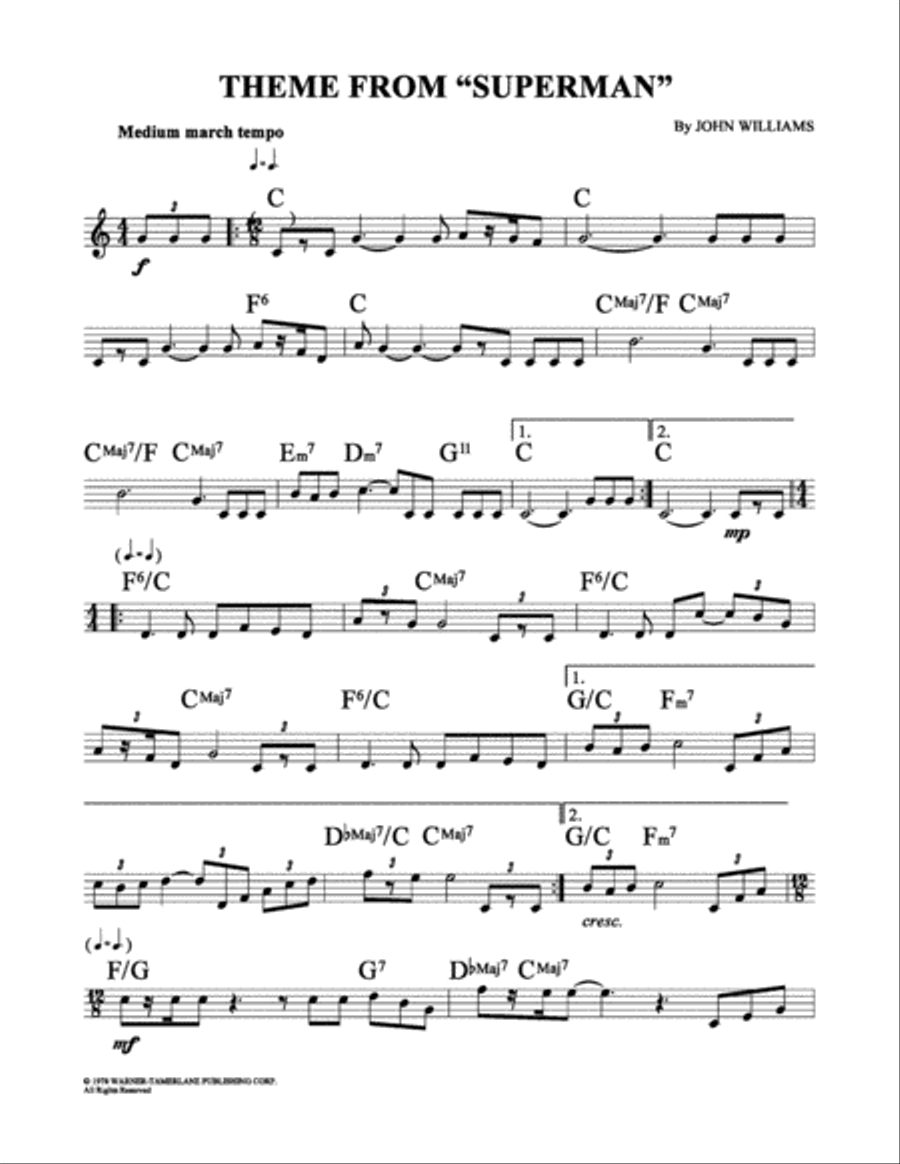 Theme From Superman School and Community scores gallery preview page 1