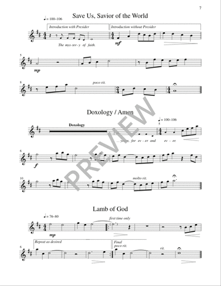 Mass of Joy and Peace - Woodwind edition Flute scores gallery preview page 8