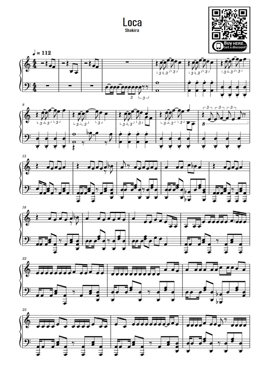 Loca Easy Piano scores gallery preview page 1