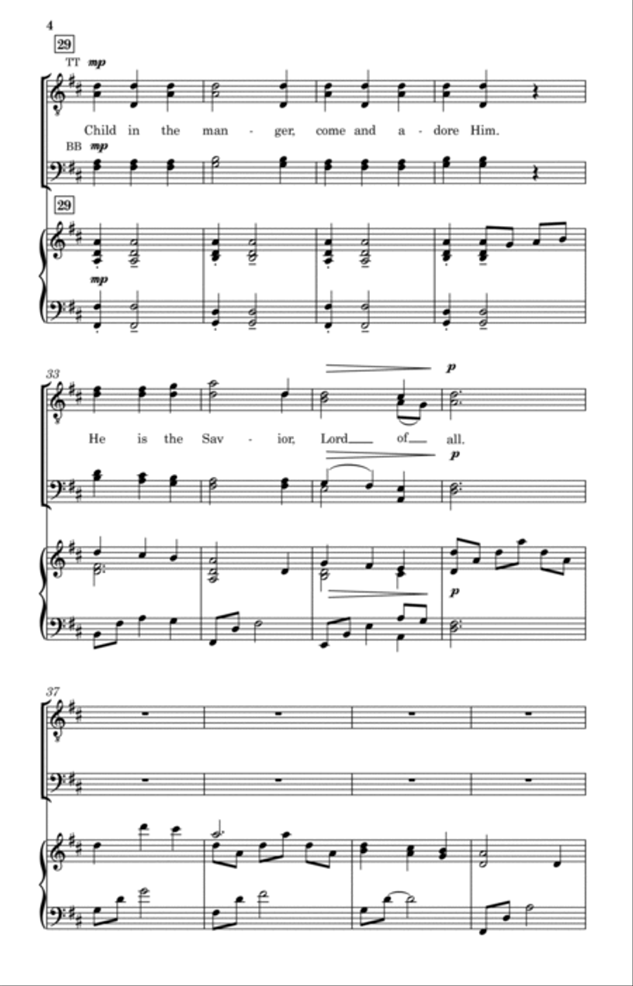 Child in the Manger (TTBB) TTBB scores gallery preview page 4