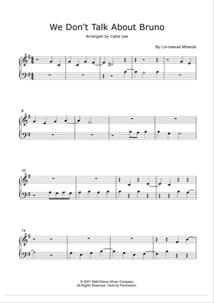 We Don't Talk About Bruno Easy Piano scores gallery preview page 2