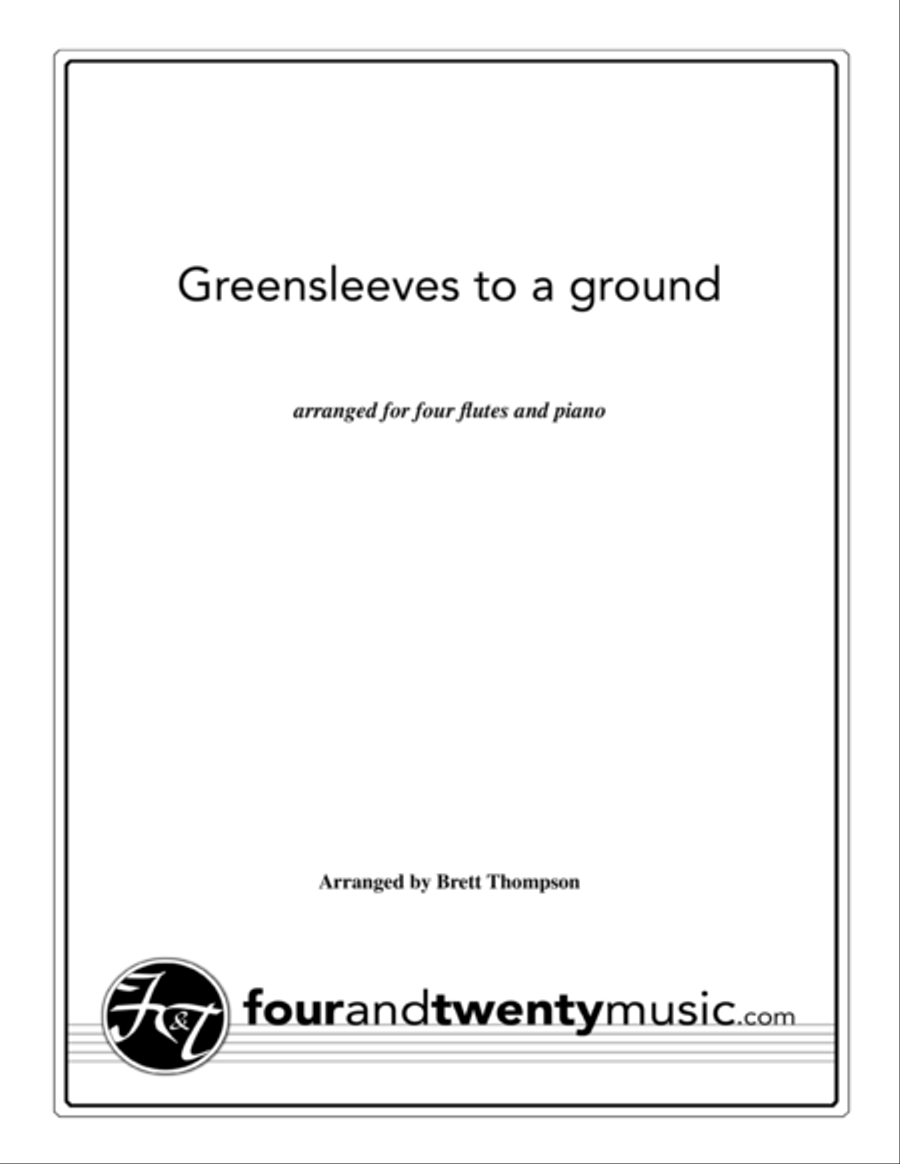 Greensleeves to Ground, arranged for 4 flutes and piano Flute Solo scores gallery preview page 1