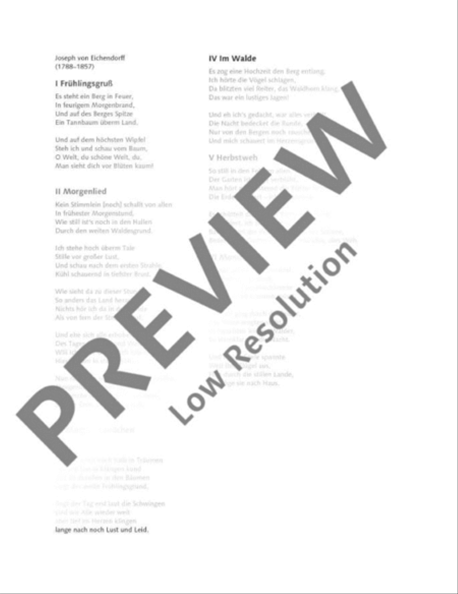 Eichendorff-Lieder Eichendorff-Lieder High Voice scores gallery preview page 5