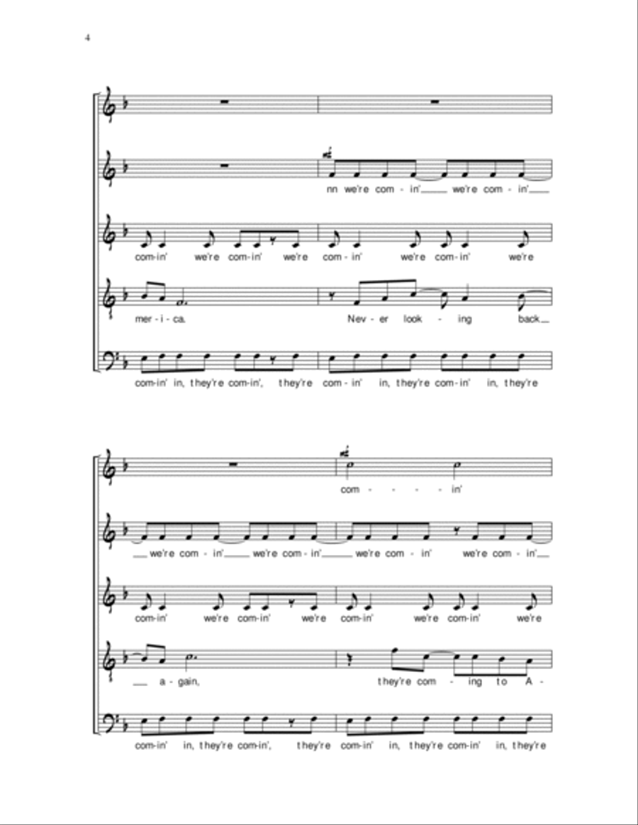 America (arr. Neil Diamond) SSATB scores gallery preview page 4