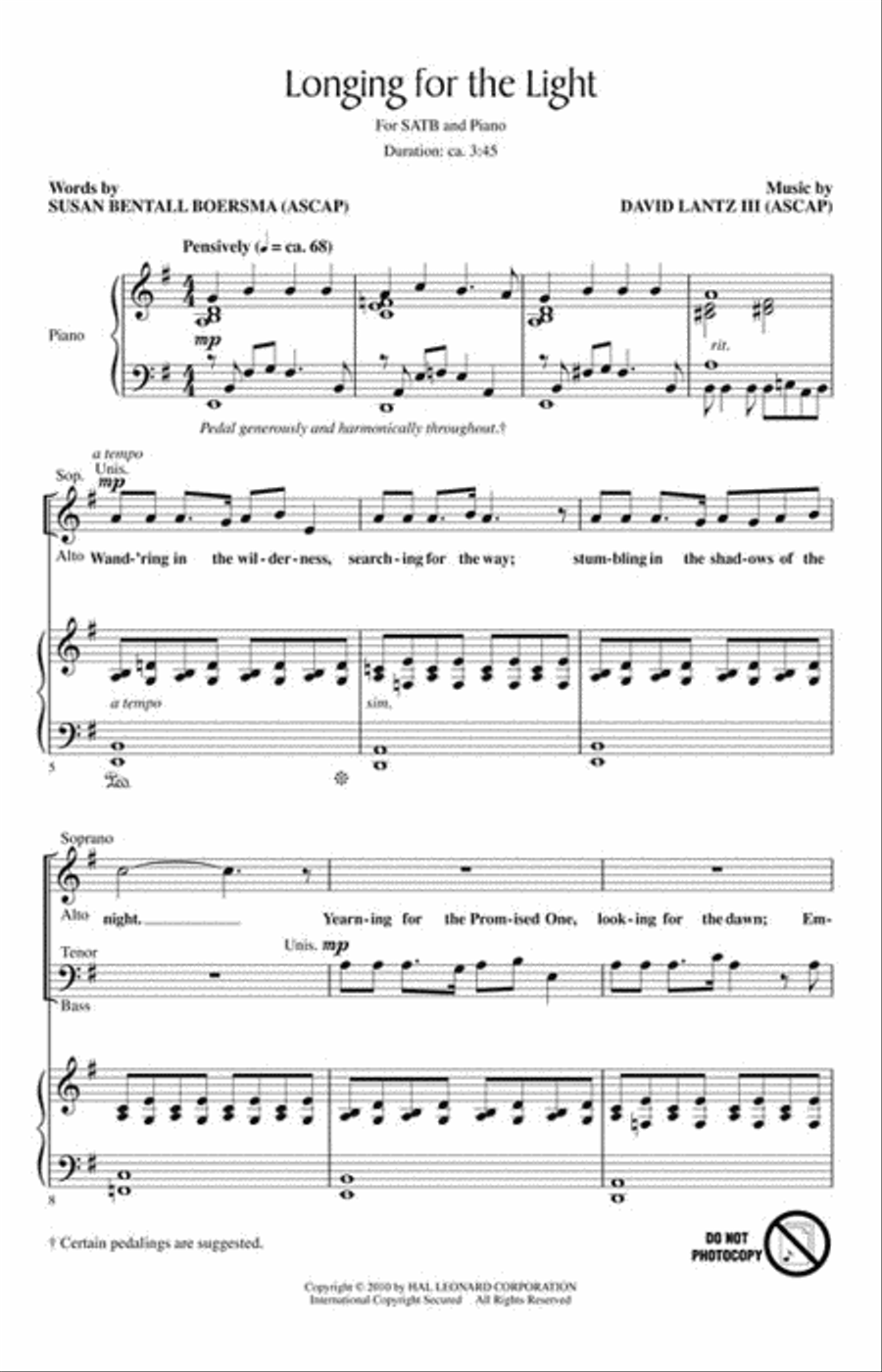 Longing for the Light 4-Part scores gallery preview page 2
