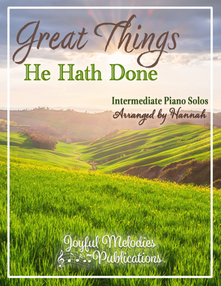 Book cover for Great Things He Hath Done - Intermediate Piano Hymns