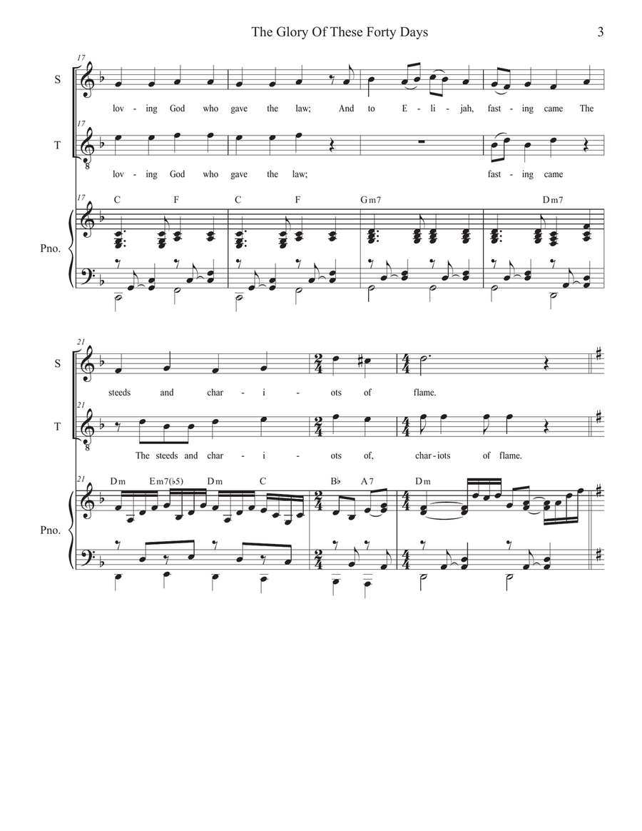 The Glory Of These Forty Days (2-part choir - (Soprano and Tenor) 2-Part scores gallery preview page 3