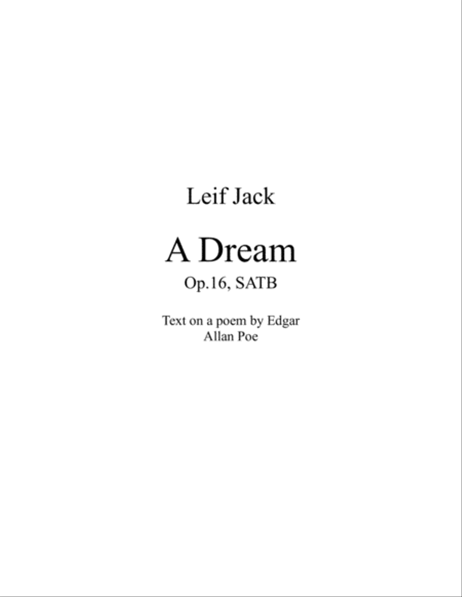 A Dream 4-Part scores gallery preview page 1