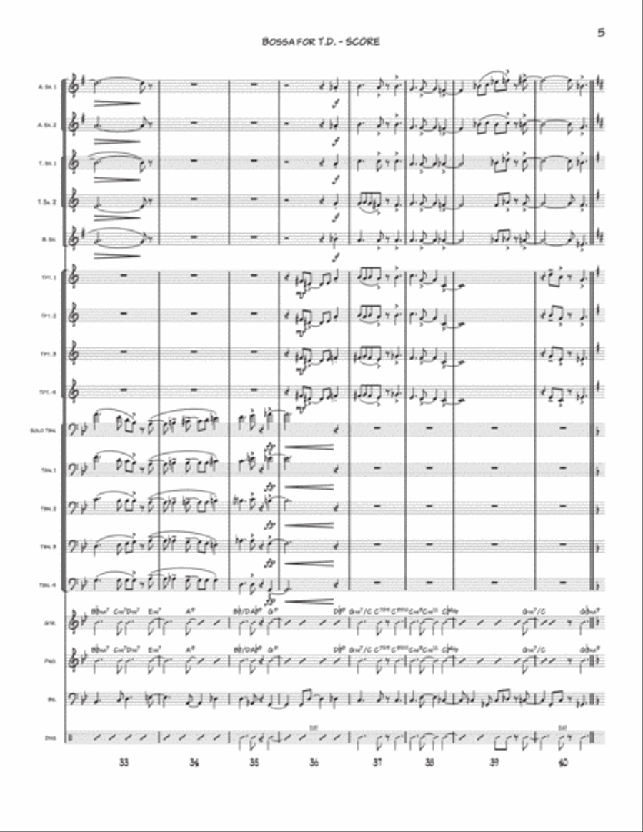 Bossa for T.D. Jazz Ensemble scores gallery preview page 5