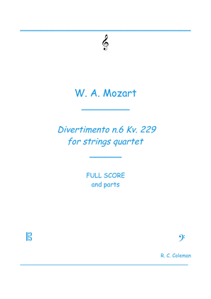 Mozart Divertimento kv. 229 n6 for string quartet