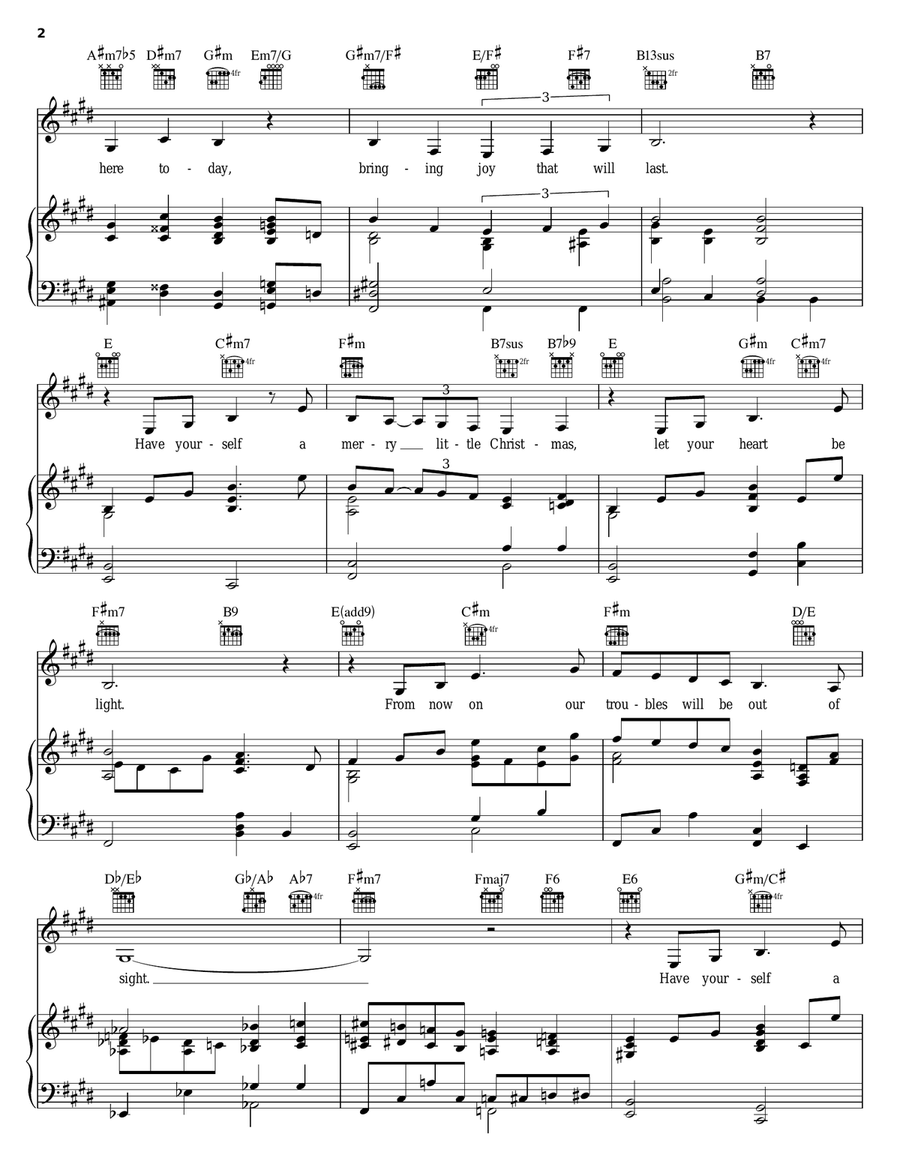 Have Yourself A Merry Little Christmas Piano, Vocal, Guitar scores gallery preview page 2