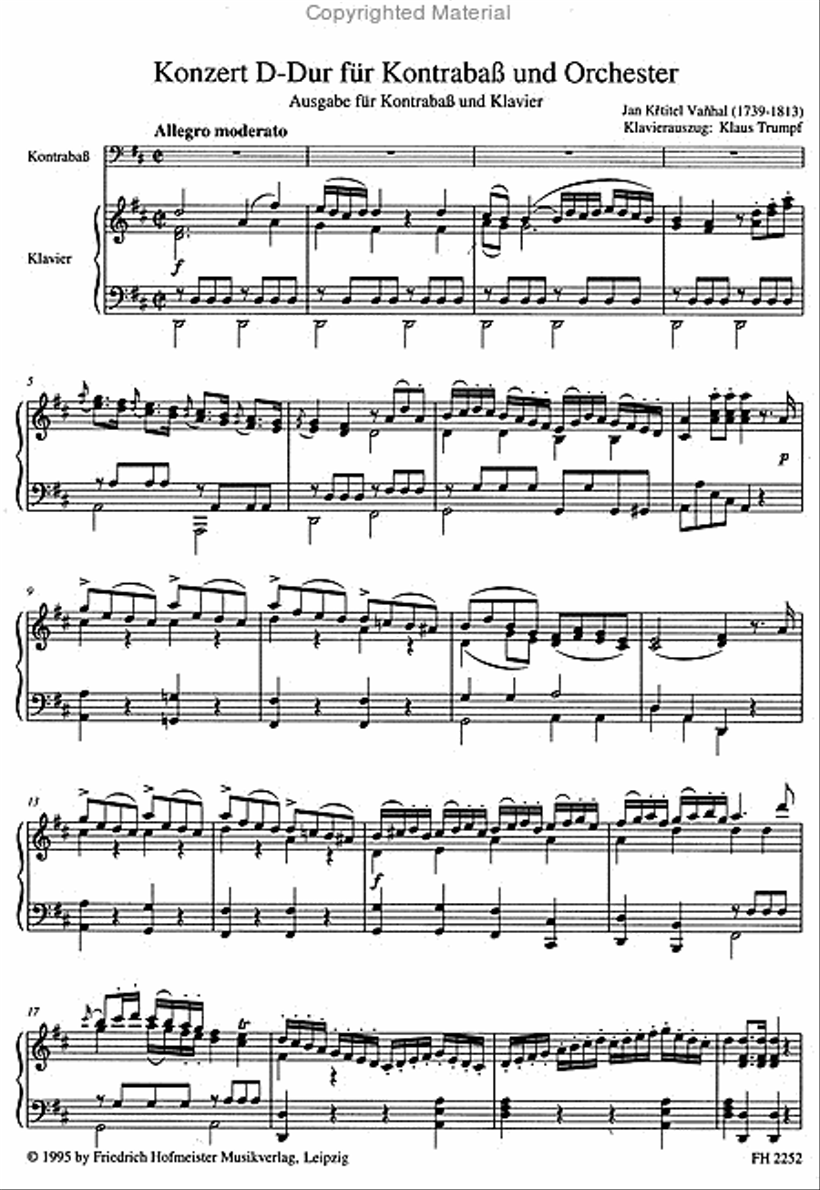 Konzert für Kontrabass und Orchester D-Dur / KlA Orchestra scores gallery preview page 2