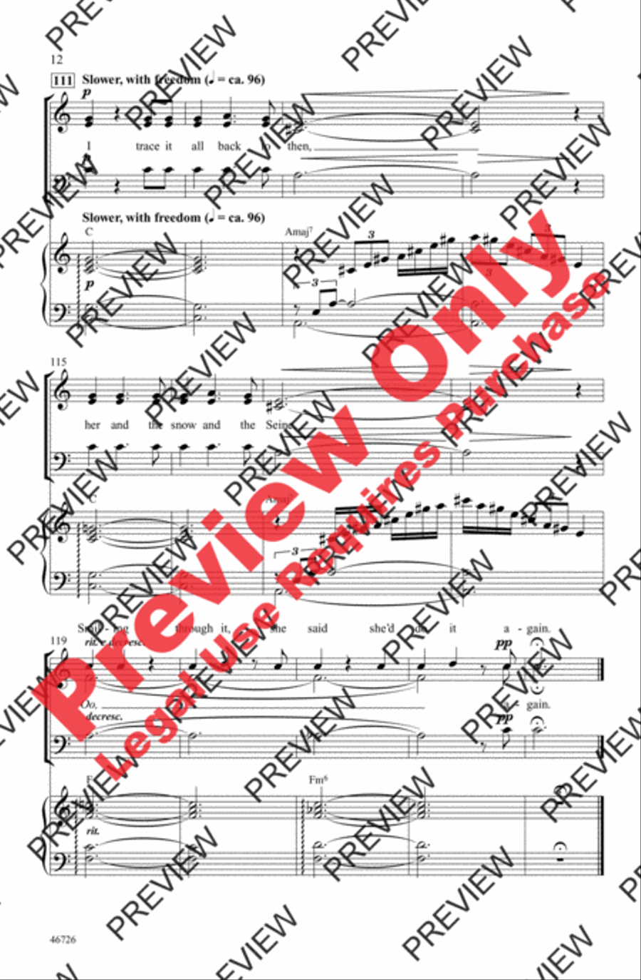 Audition (The Fools Who Dream) 3-Part scores gallery preview page 12