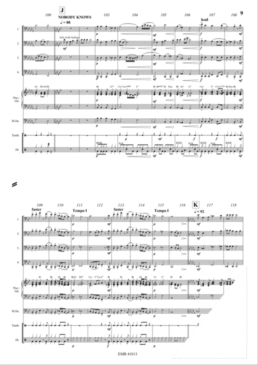 Fascinatin' Gospels Fascinatin' Gospels Trombone Quartet scores gallery preview page 9