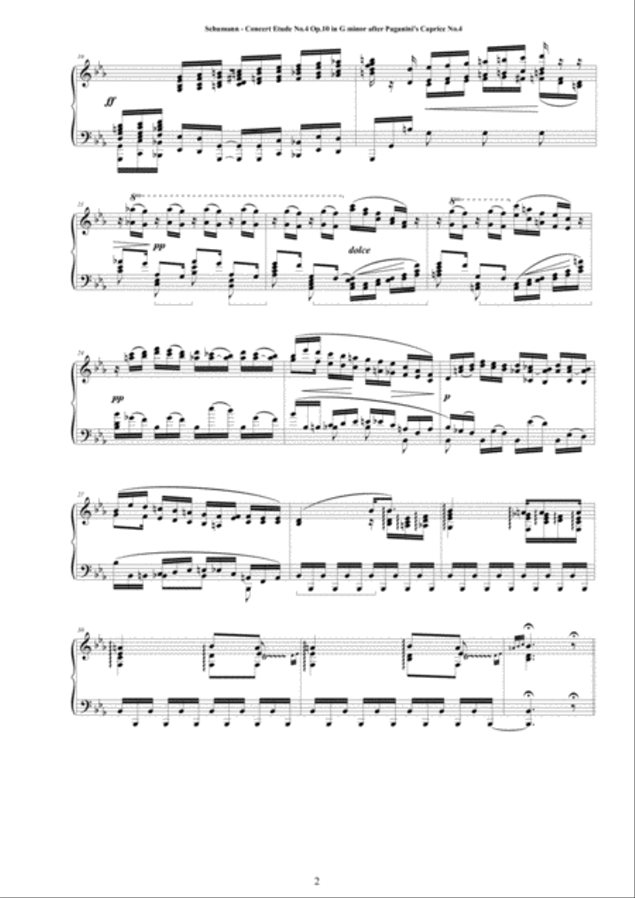 Schumann - Concert Etude No.4 in C minor Op.10 for Piano after Paganini's Caprices Piano Method scores gallery preview page 2