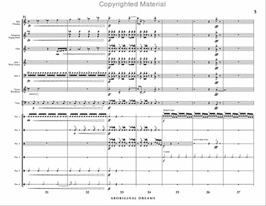 Aboriginal Dreams Percussion Ensemble scores gallery preview page 6