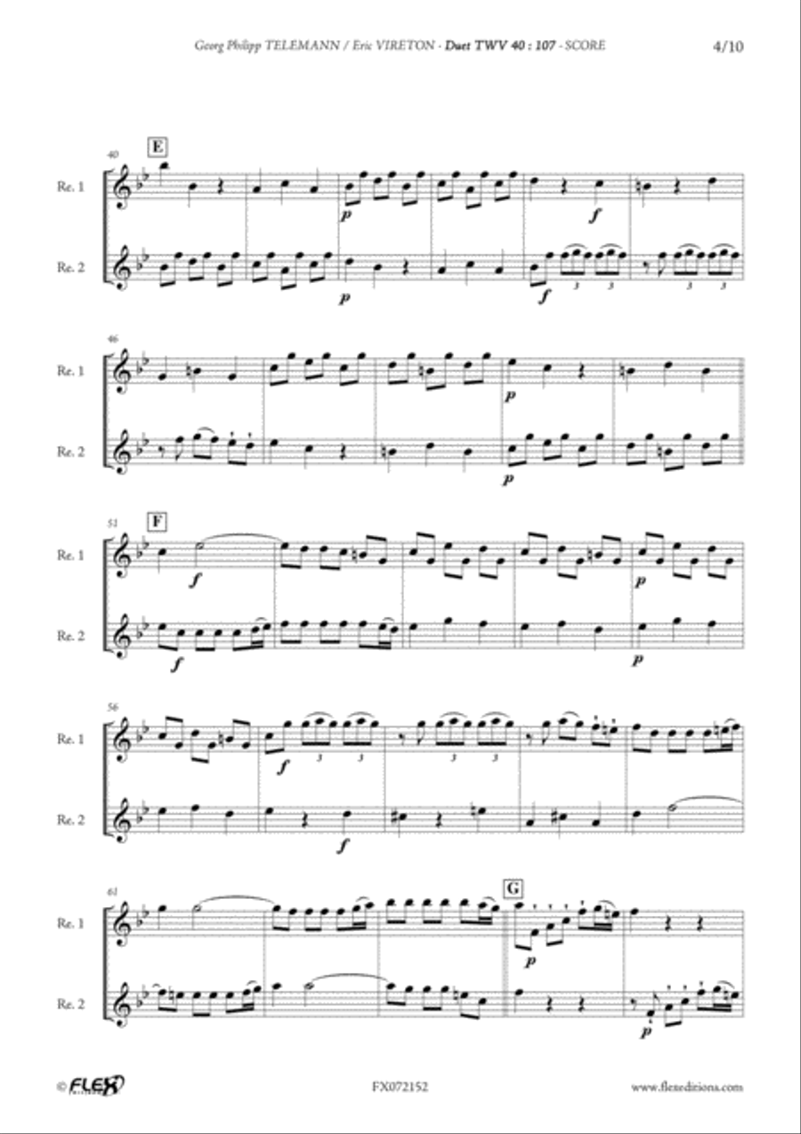 Duet TWV 40 : 107 Woodwind Duet scores gallery preview page 4