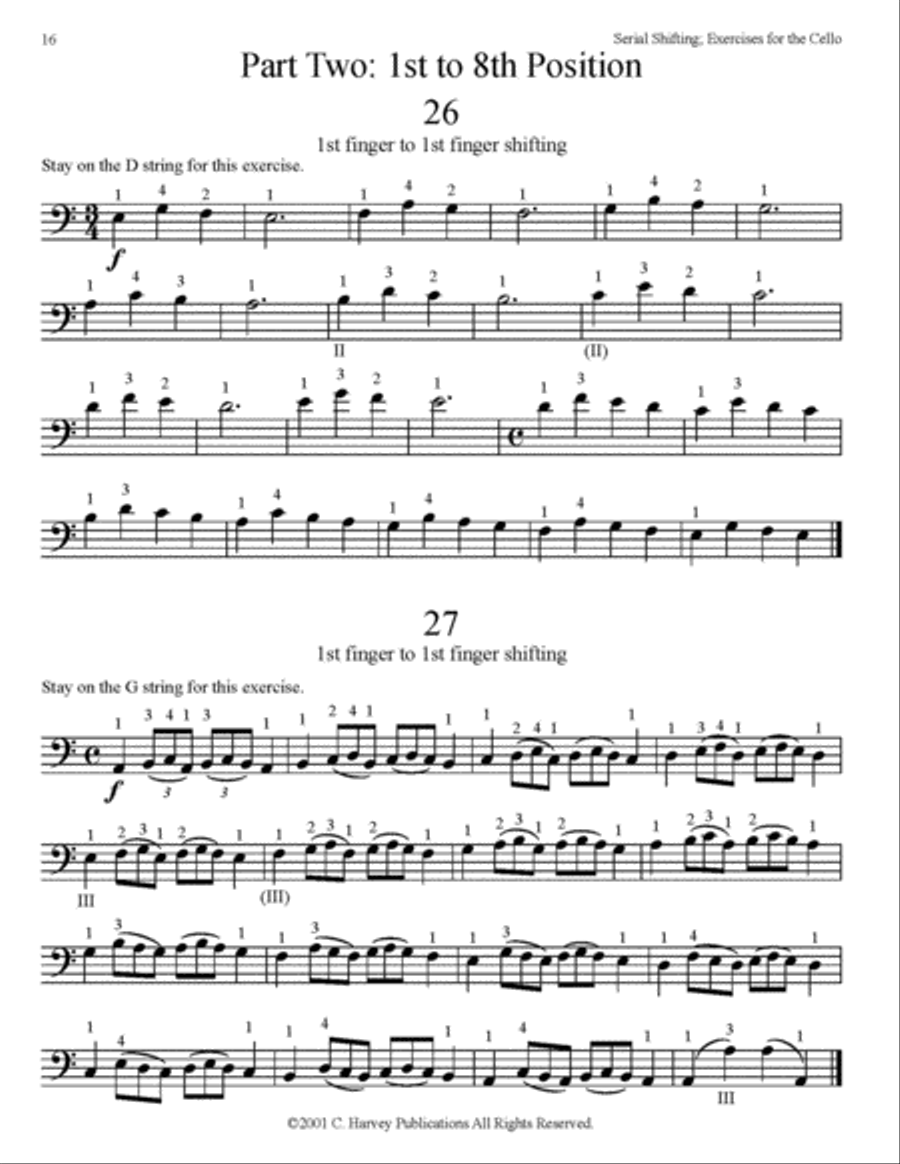 Serial Shifting; Exercises for the Cello Cello scores gallery preview page 3