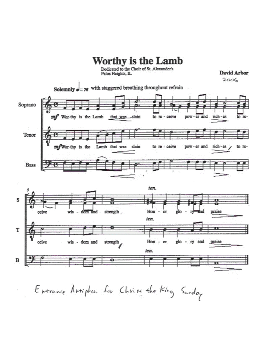 Worthy is the Lamb School and Community scores gallery preview page 1