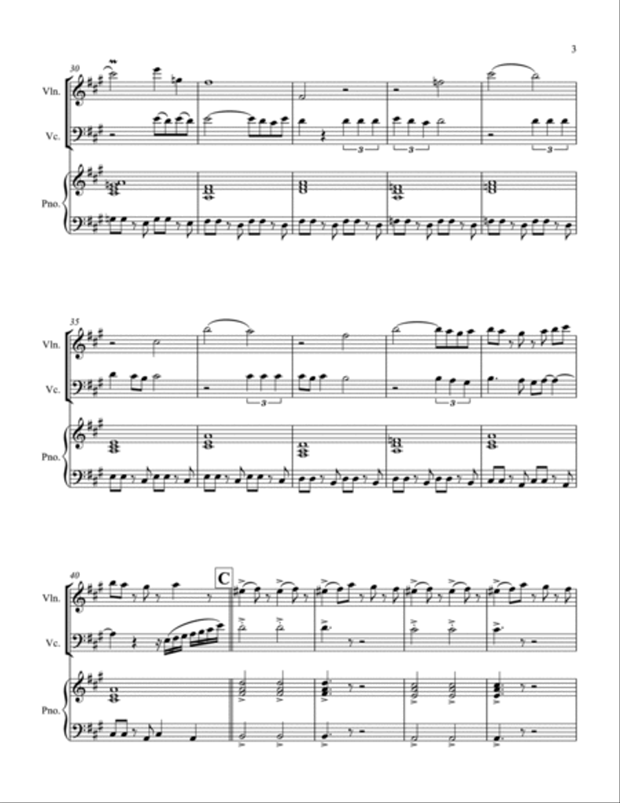 Can't Take My Eyes Off Of You Piano Trio scores gallery preview page 3